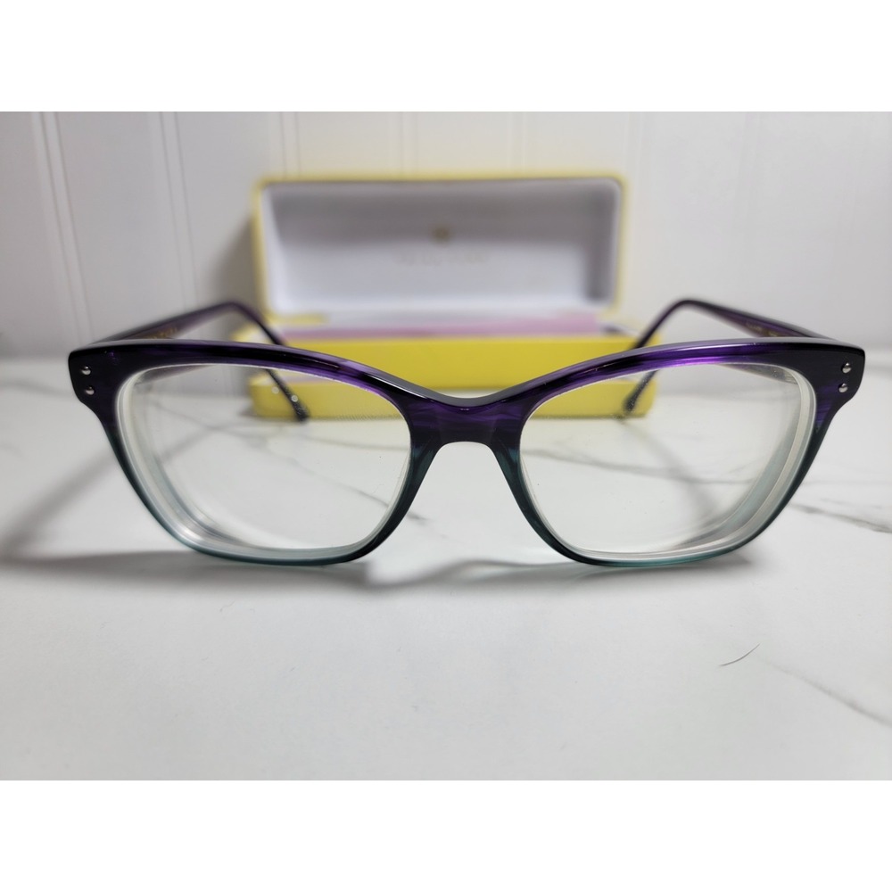 Trina Turk Harper Eyeglasses Frame Women Gray Purple Full Rim Cat Eye‎ 51-17-135